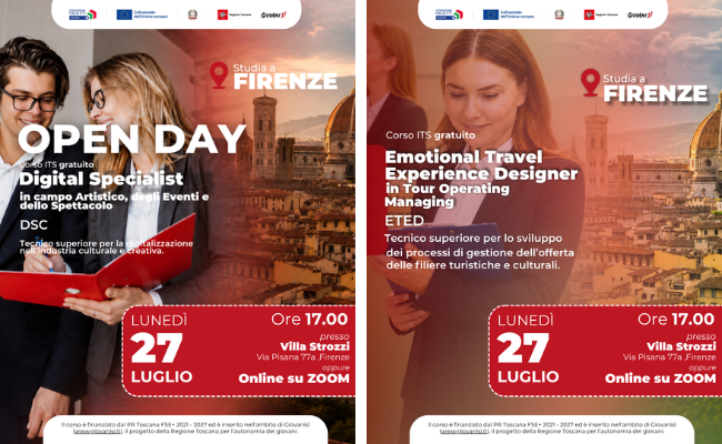 OPEN DAY Nuovi corsi ITS 2026/2028 a Firenze
